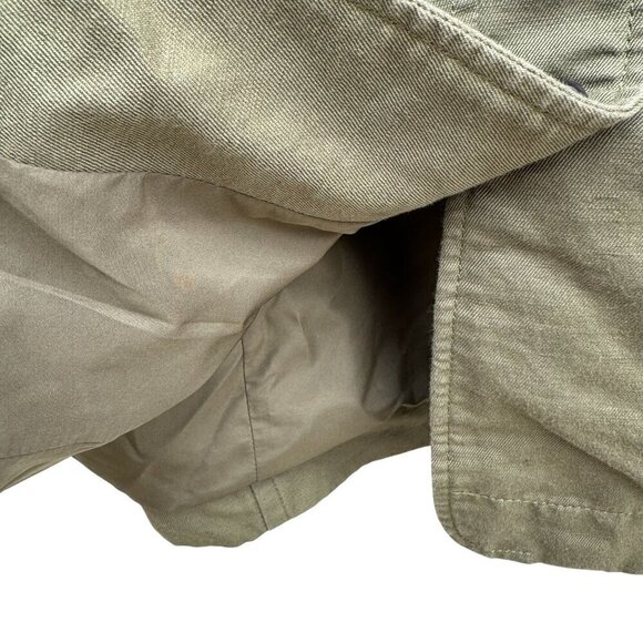 Coldwater Creek Olive Green Womens Army Military Mandarin Collar Linen Jacket 18 - Picture 11 of 11